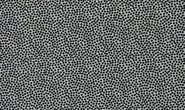 Patchwork stof - grå med sorte prikker