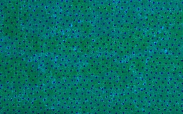 Patchwork stof - grøn og blå bund med prikker stof