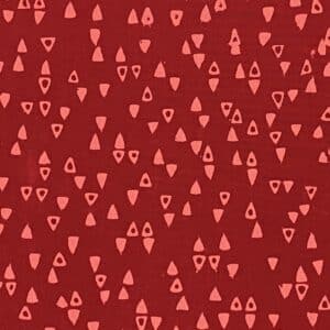 Patchwork stof - rød stof med trekanter