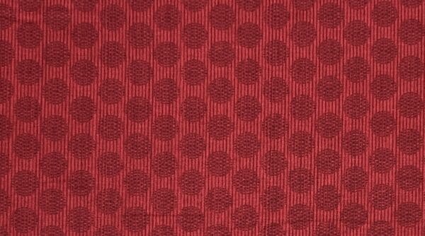 Patchwork stof - rødt stof med røde cirkler og streger