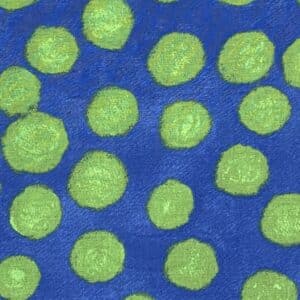 Patchwork stof - blå stof med grønne cirkler