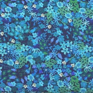 Patchwork stof - stof med blå blomster