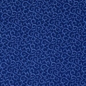 Patchwork stof - blå stof med snirkler