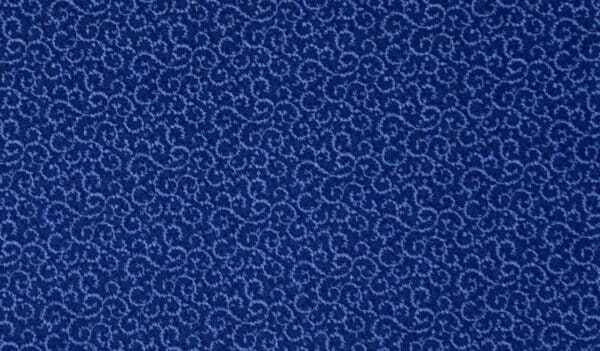 Patchwork stof - blå stof med snirkler