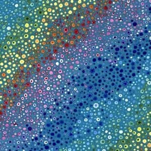 Patchwork stof - farverige prikker i bølger stof