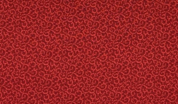Patchwork stof - rødt stof med snirkler