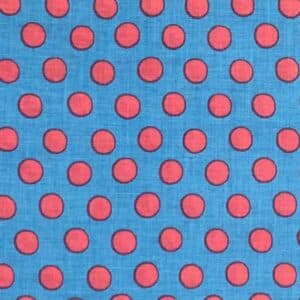 Patchwork stof - Kaffe Fassett - Blå med rødlige prikker