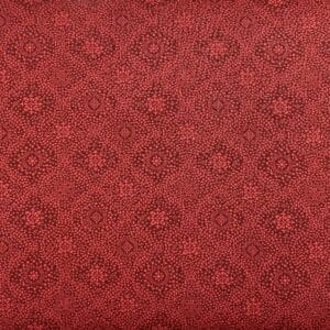 Patchwork stof - rød stof med mønster i firkanter