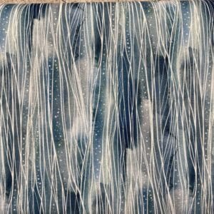 blå og hvide bølger stof