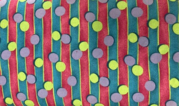 Patchwork stof - pink g grønne striber med prikker