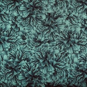 patchwork stof - Petrolfarvede blomster