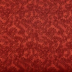 patchwork stof- Rød med dybrød grenmønster