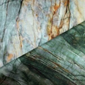 Patchwork stof - A la marmor svag grønlig til blå-grøn