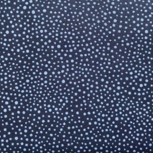 patchwork stof - William Morris marine med blå prikker