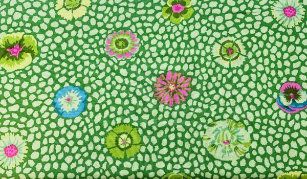 Patchwork stof - Grøn guinea flower - Kaffe Fassett