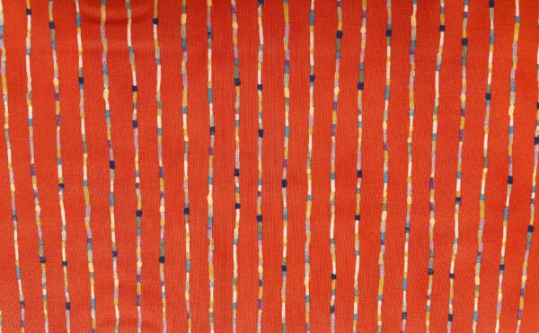 Patchwork stof - Orange med blålige striber