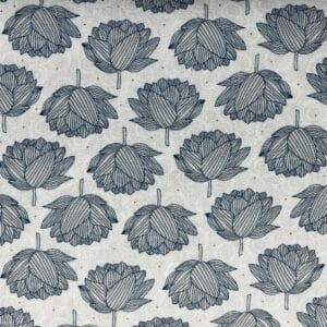 Patchwork stof - Japan Hello Lys med lotus blomst