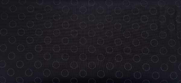 Patchwork stof - Sort med koksgrå ringe