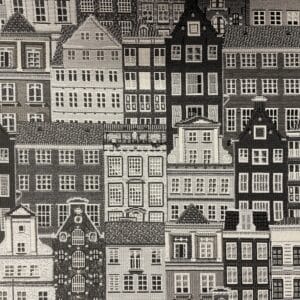 Gobelin stof med huse