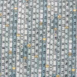 Patchwork stof - Målebånd i grønne nuancer