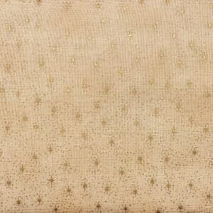 Patchwork stof - Lys beige med guldstøv og små stjerner