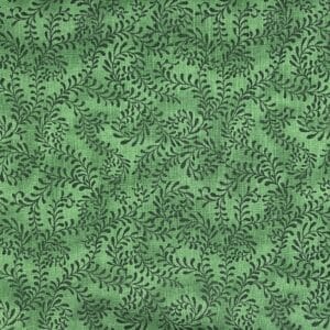 Patchwork stof - Grøn med gren-bladmønster