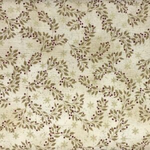 Lys beige med beige kviste og røde bær. 211